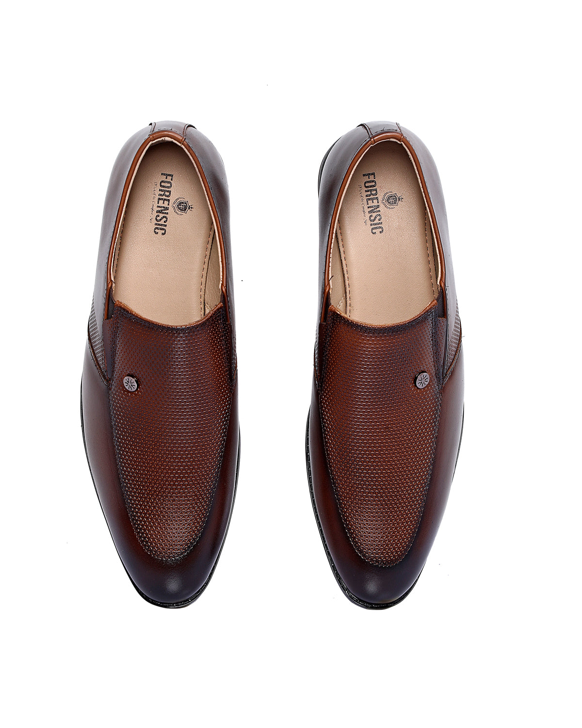 Men's Laser Texture Formal Shoes - Brown
