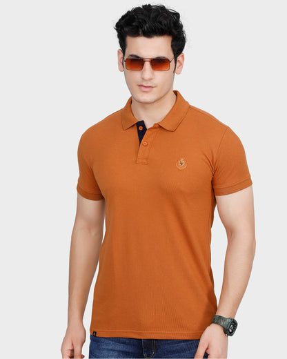 Forensic Logo Solid Classic Polo T-Shirt - Rust