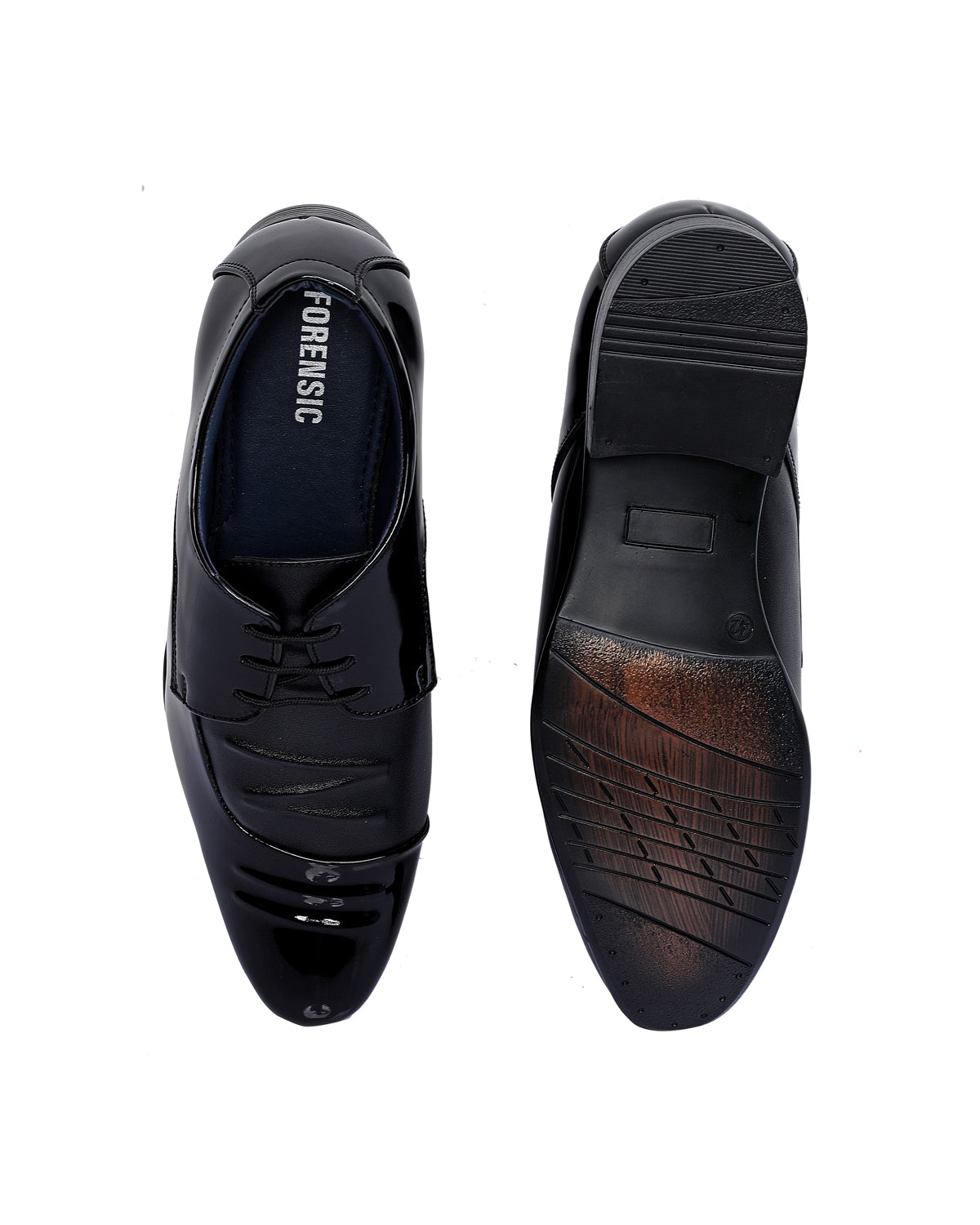 Dual Tone Wrinkle Leather Shoes - Black