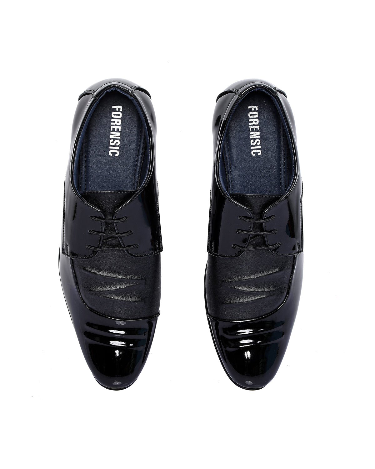 Dual Tone Wrinkle Leather Shoes - Black