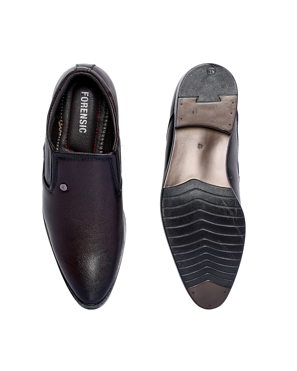 Leather Formal Shoes Slip On For Men  (Black)