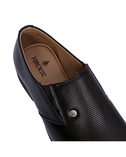 Men's Laser Texture Formal Shoes - Black