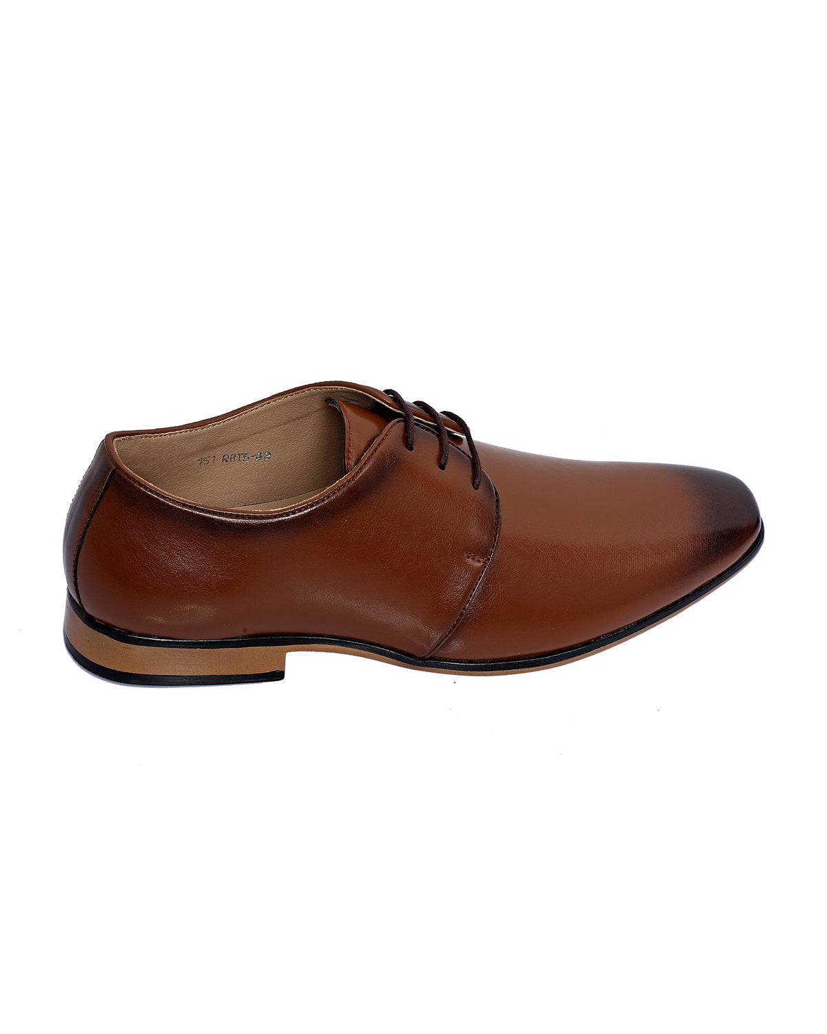 Men's Solid Black Derby Shoes - Brown