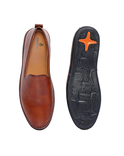 Loafer Slip-on Shoes - Tan