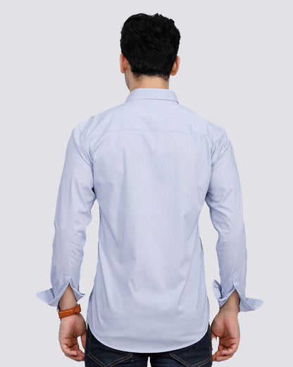 Sky Blue Shirt with Patch Pocket