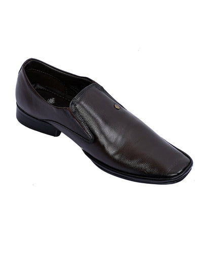 Office Wear Slip on Formal Shoes - Dark Brown