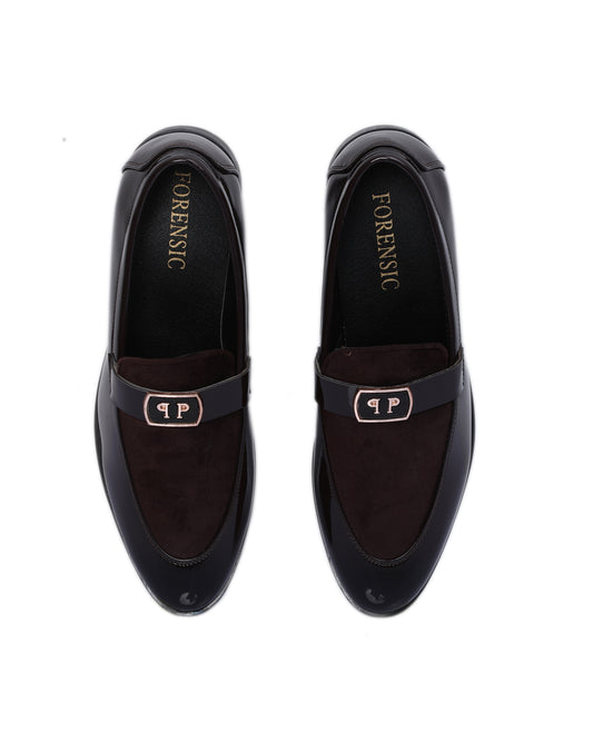 Moccasin Stylish Two-Tone Loafers - Black