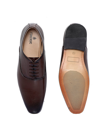 Leather Oxford Shoes - Coffee Brown