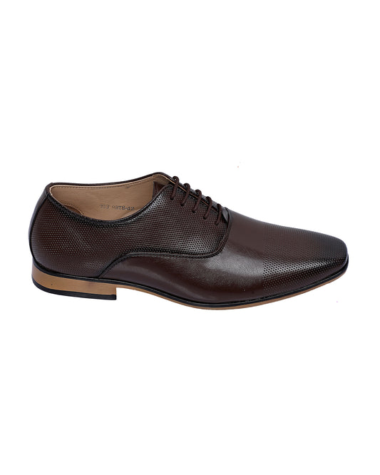 Leather Oxford Shoes - Coffee Brown