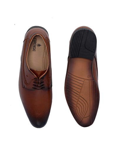 Leather Oxford Shoes Round Toe - Brown