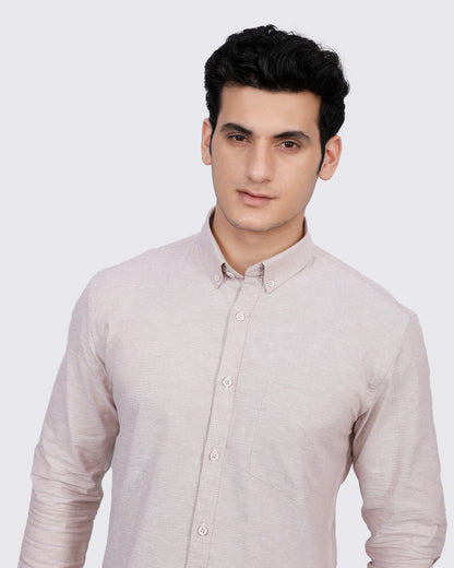 Textured Slim Fit Shirt with Patch Pocket