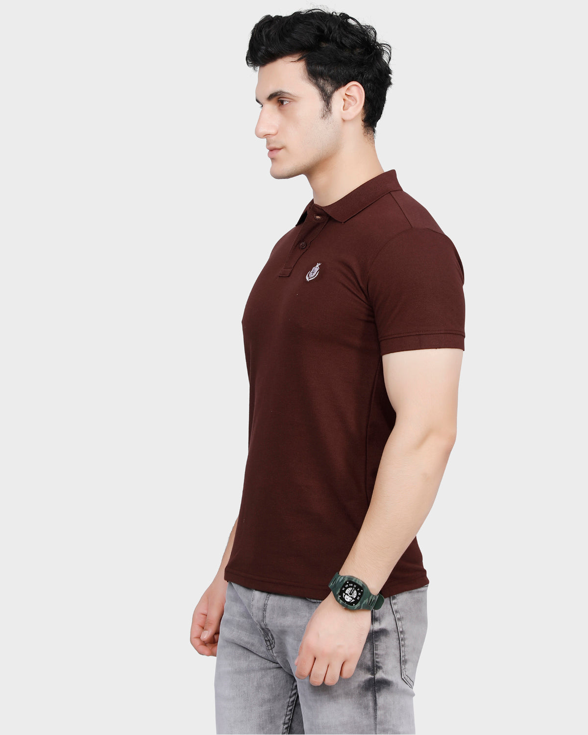 Forensic Logo Solid Classic Polo T-Shirt - Chocolate Brown