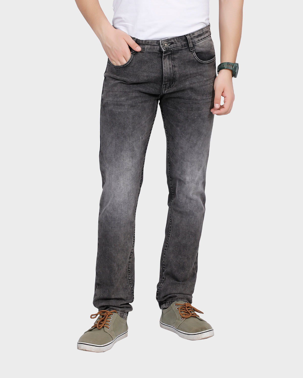 Lightly Washed Charcoal Jeans
