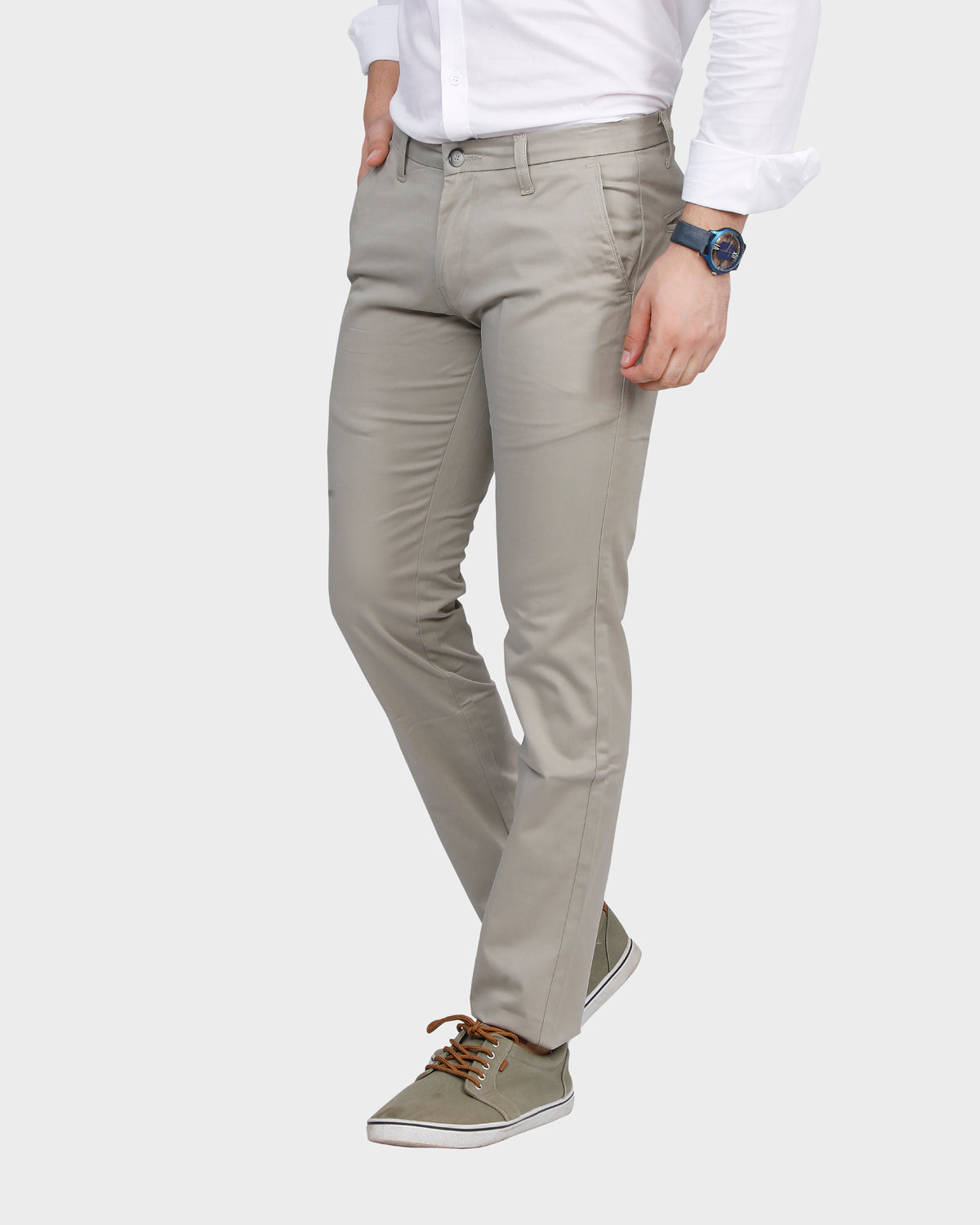 Men's  Slim Fit Pant- Lt. Grey